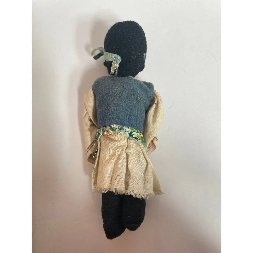 Vintage Hand‎ Painted  Folk Doll 7.5 Inch Traditional European Costume. 1940